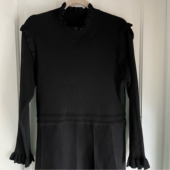 Nina Leonard Long Sleeve High Ruffle Neck Fit & Flare Dress NWT XL - Picture 7 of 12